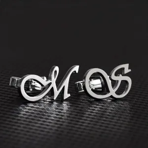 Custom Cufflinks with Monogram Letters Personalized Jewelry