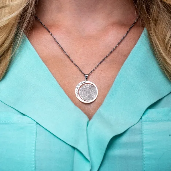 Custom Fingerprint Round Charm or Pendant Jewelry