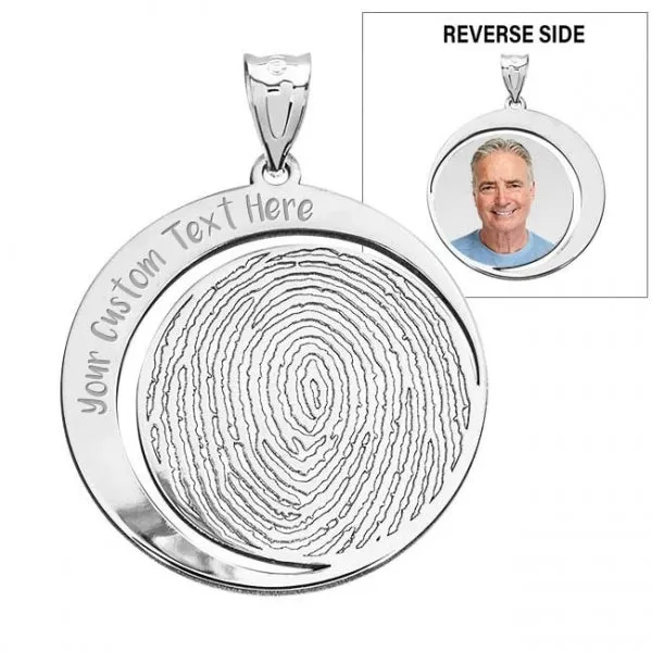 Custom Fingerprint Round Charm or Pendant Jewelry