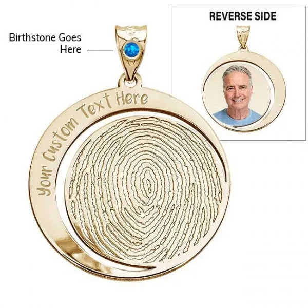 Custom Fingerprint Round Charm or Pendant Jewelry