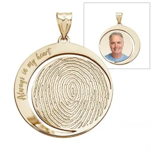 Custom Fingerprint Round Charm or Pendant Jewelry