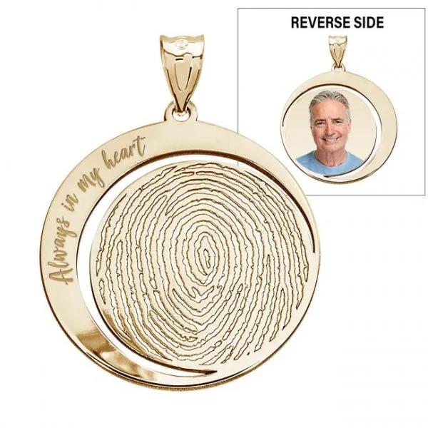 Custom Fingerprint Round Charm or Pendant Jewelry
