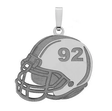 Custom Football Helmet Pendant w/ Number Jewelry