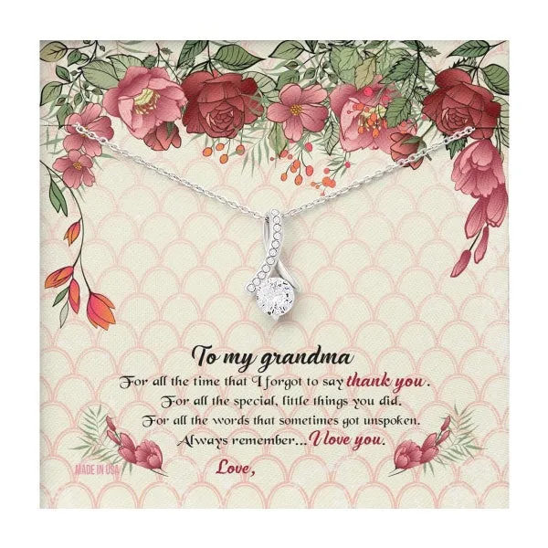 Custom Grandma Mothers Day Ideas 14k White Gold Interlocking Heart Pendant Necklace Jewelry Gifts For Mom Wife Grandma Auntie