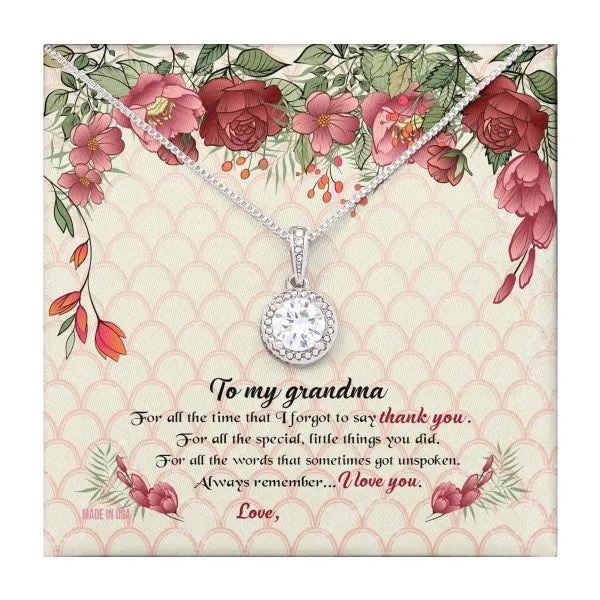 Custom Grandma Mothers Day Ideas 14k White Gold Interlocking Heart Pendant Necklace Jewelry Gifts For Mom Wife Grandma Auntie