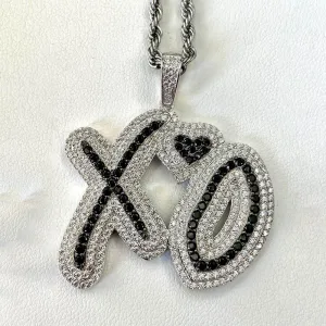 Custom Hip Hop Pendant 18k Gold Punk Jewelry Paved Cz Lab Diamond Xo Heart Pendant Necklace