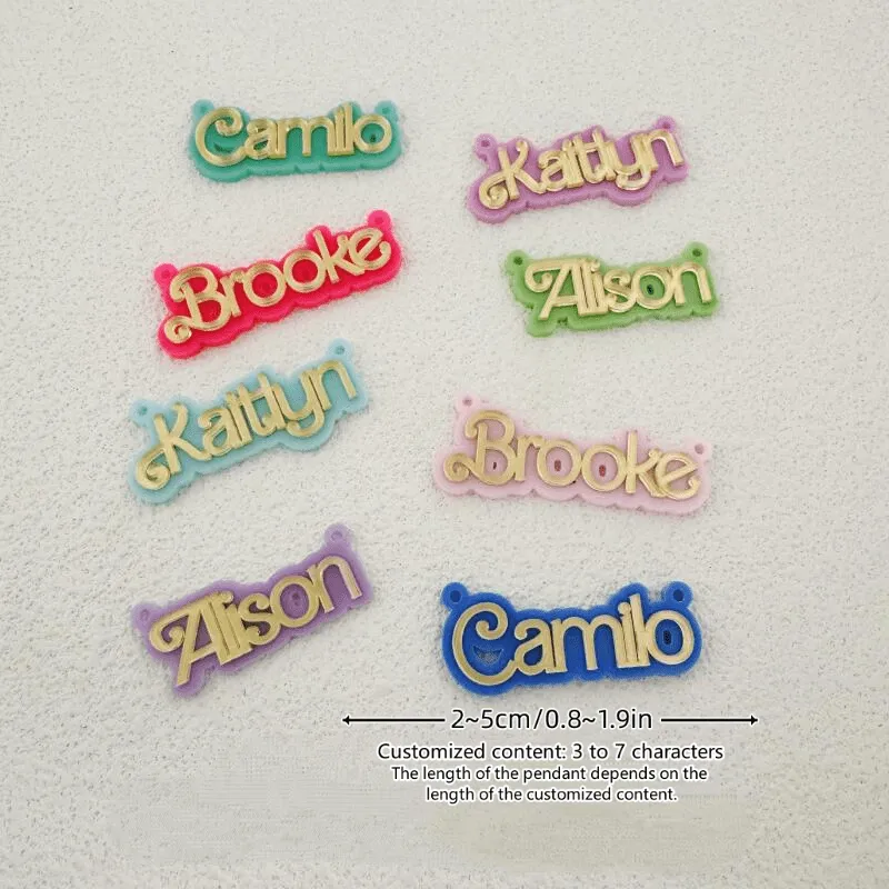 Custom Macaron Pendant Acrylic Name Necklace for Women
