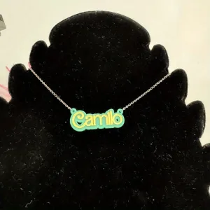 Custom Macaron Pendant Acrylic Name Necklace for Women