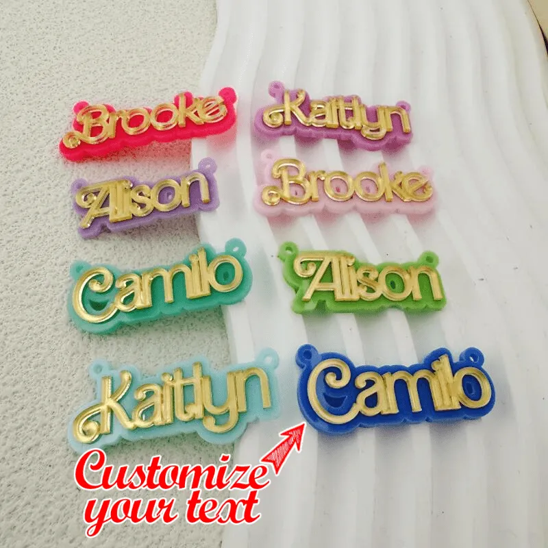 Custom Macaron Pendant Acrylic Name Necklace for Women