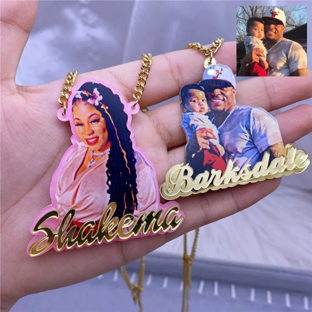 Custom Name Photo Necklace