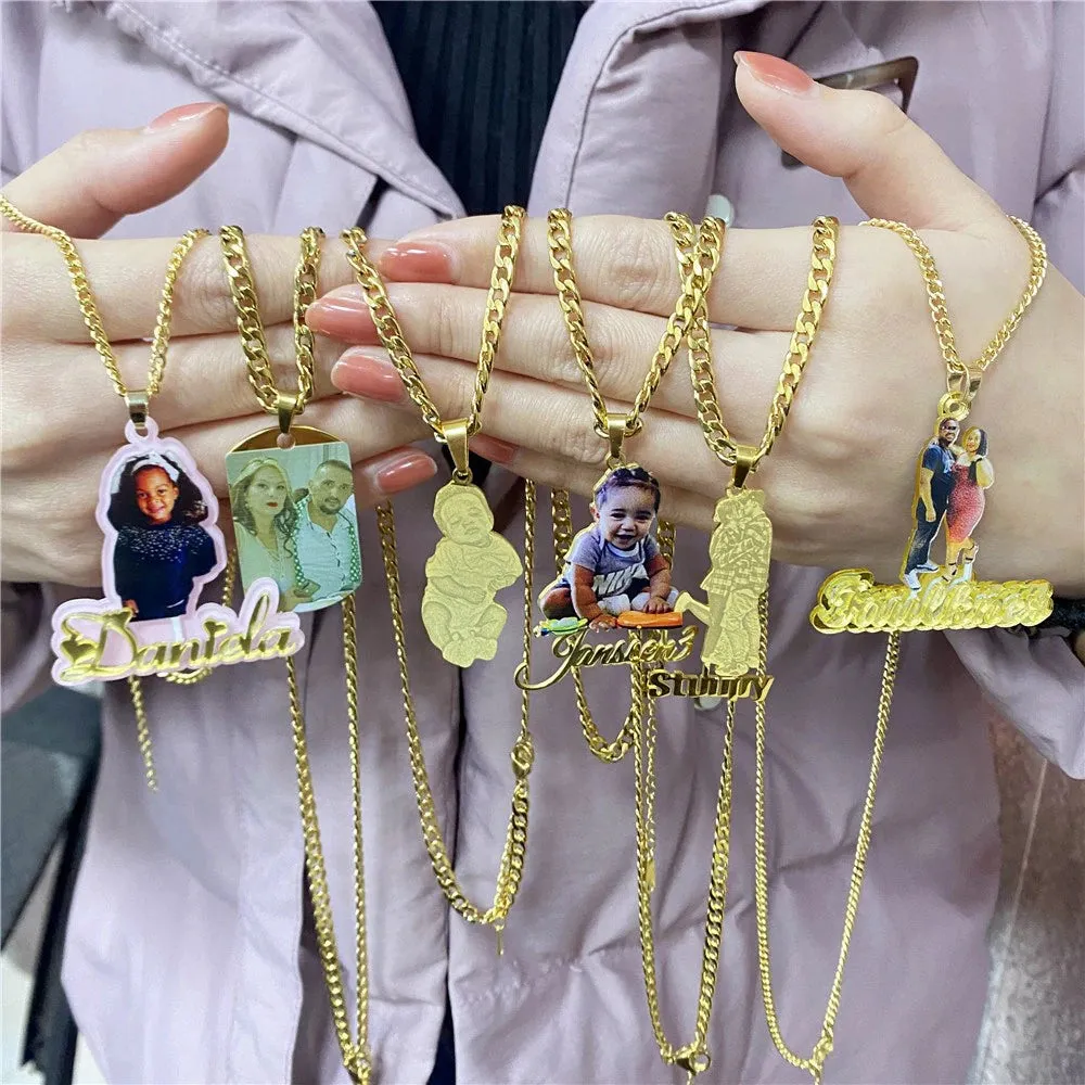 Custom Name Photo Necklace