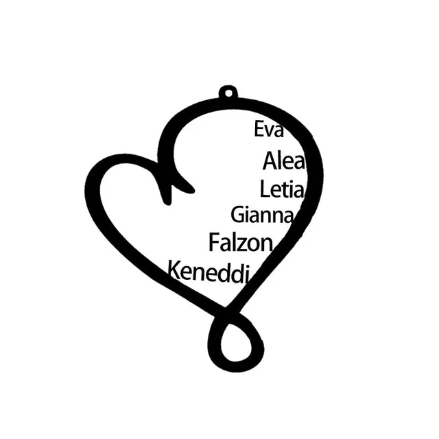 Custom Nameplate Family Member Necklace for Mom Dad Heart Birthday Gifts