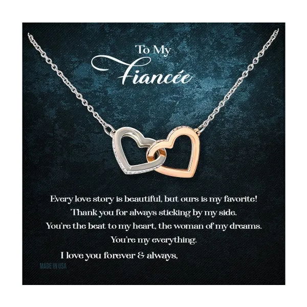 Custom To My Fiancée Every Love Story Is Beautiful 14k White Gold Pendant Necklace Jewelry Gift For Fiancée Mother day