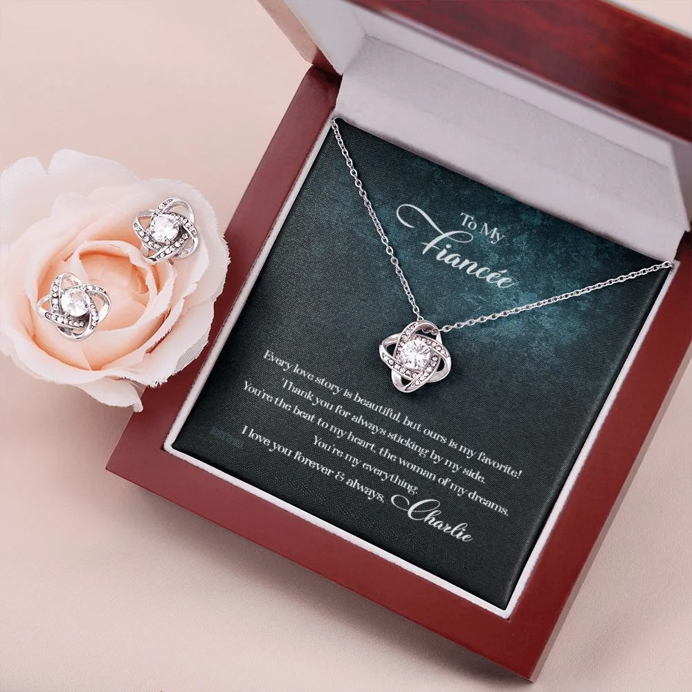 Custom To My Fiancée Every Love Story Is Beautiful 14k White Gold Pendant Necklace Jewelry Gift For Fiancée Mother day