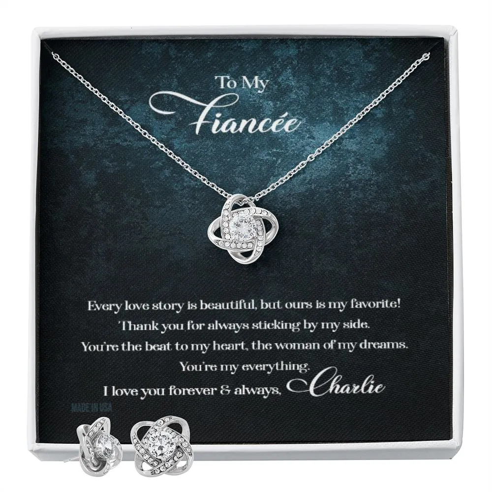 Custom To My Fiancée Every Love Story Is Beautiful 14k White Gold Pendant Necklace Jewelry Gift For Fiancée Mother day