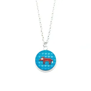 Cute Little Fox Wood Pendant Necklace - LM