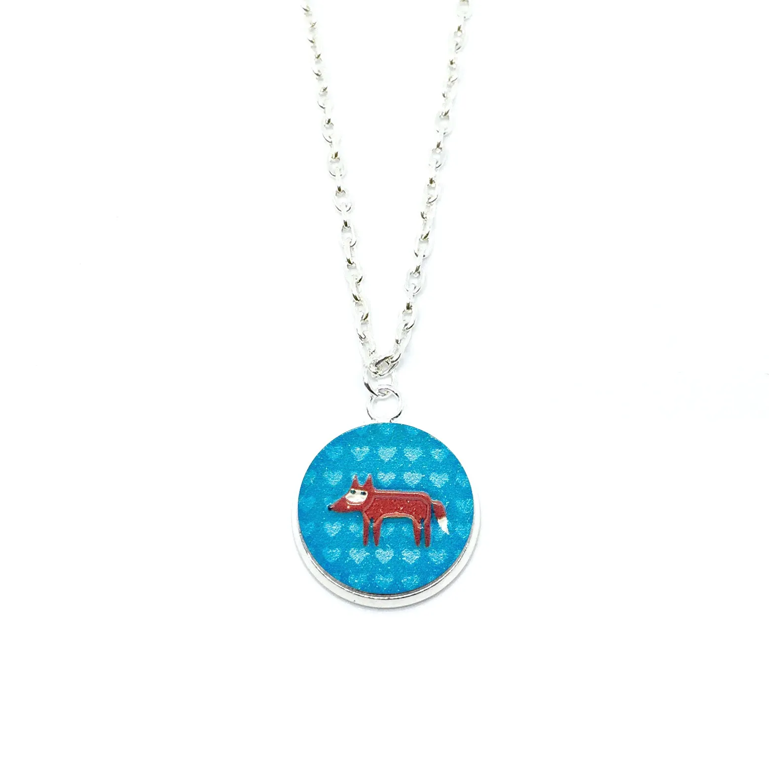 Cute Little Fox Wood Pendant Necklace - LM
