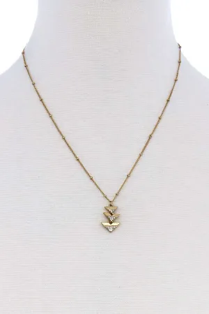 Cute Triple Triangle Pendant Necklace