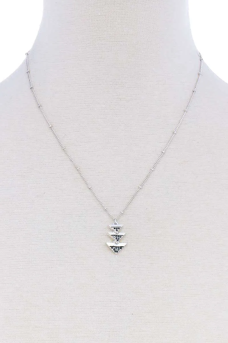 Cute Triple Triangle Pendant Necklace