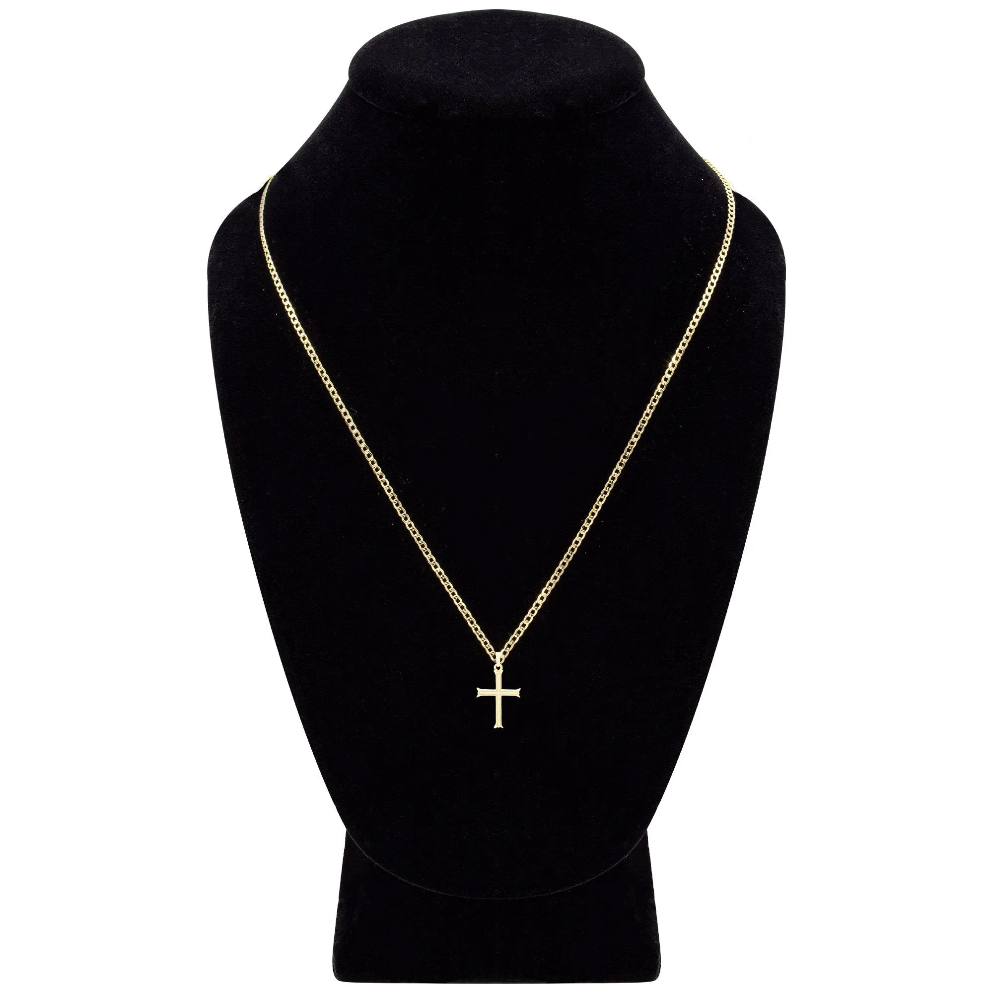 CZ Cross Cubic Zirconia Pendant With Necklace Set 14K Gold Filled