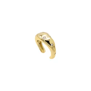 CZ Scattered Indented Hollow Ear Cuff