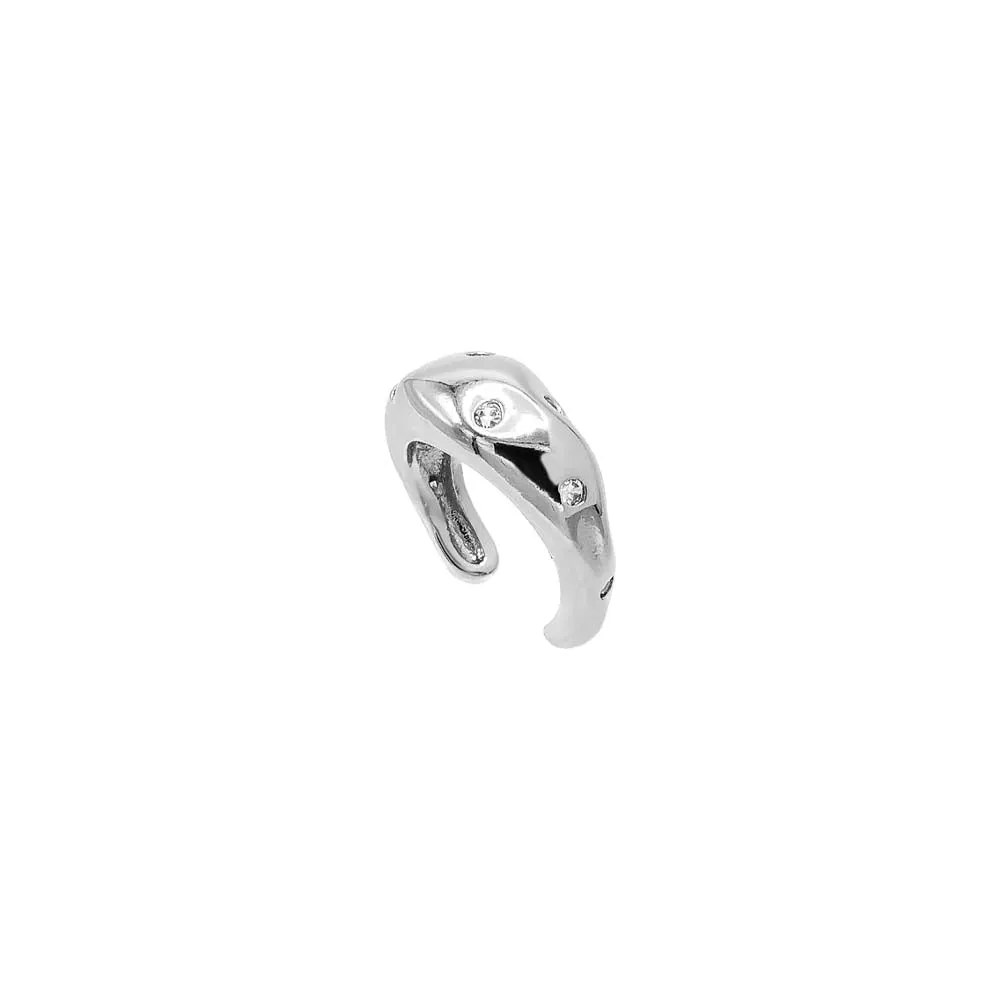 CZ Scattered Indented Hollow Ear Cuff