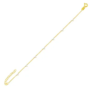 CZ Triangle Anklet