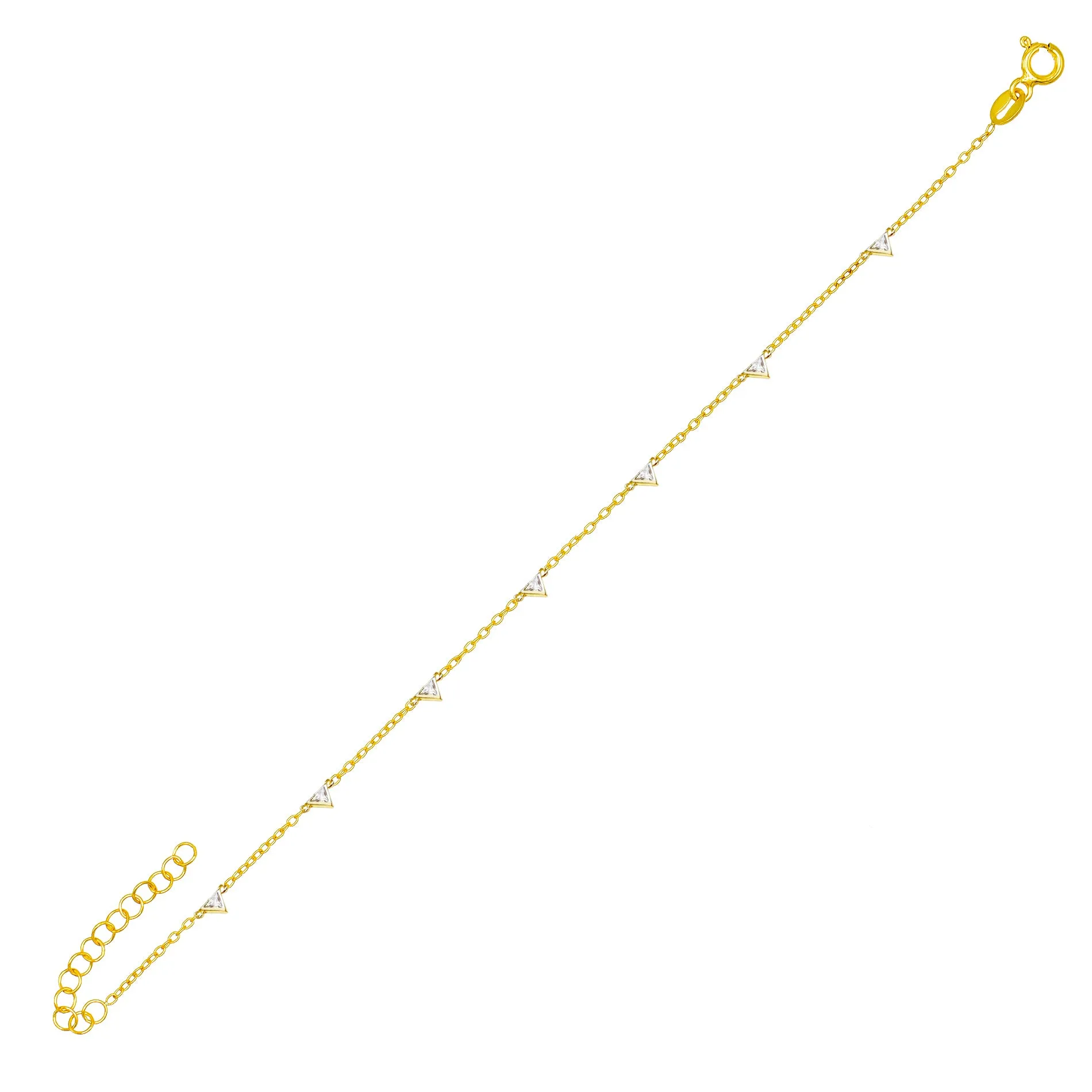 CZ Triangle Anklet