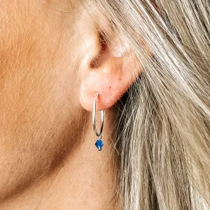 Dainty Birthstone Hoop Earrings