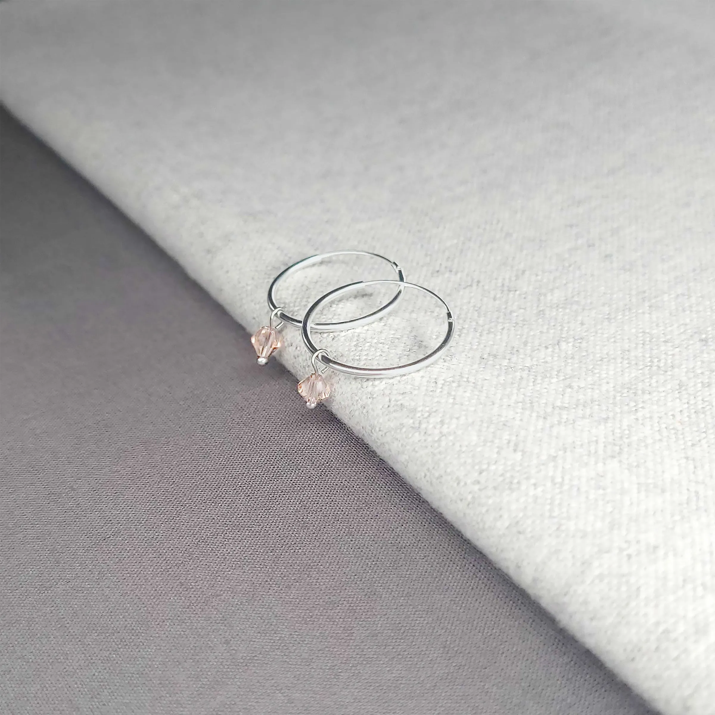 Dainty Birthstone Hoop Earrings