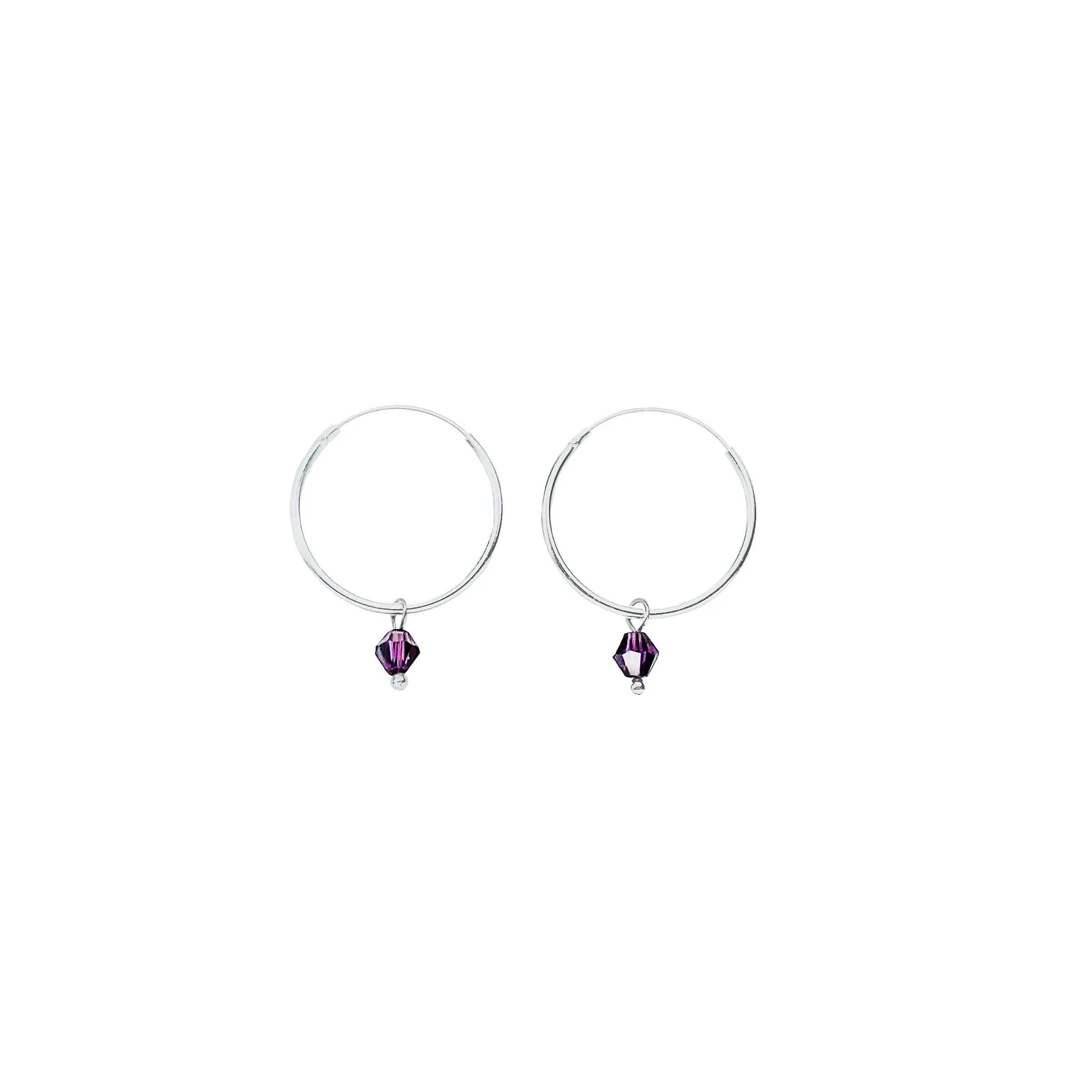 Dainty Birthstone Hoop Earrings