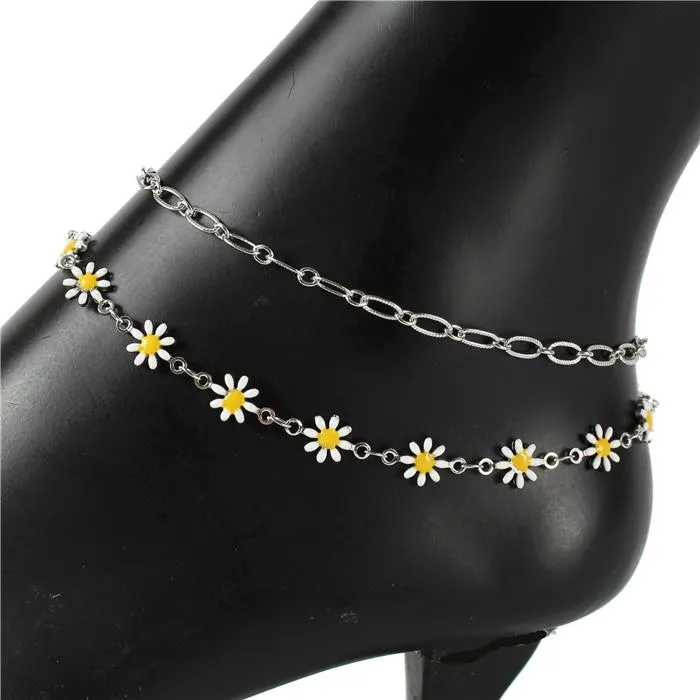 Daisy Flower Anklets Made In Korea