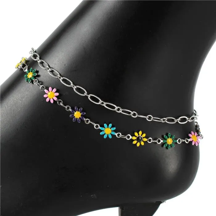 Daisy Flower Anklets Made In Korea