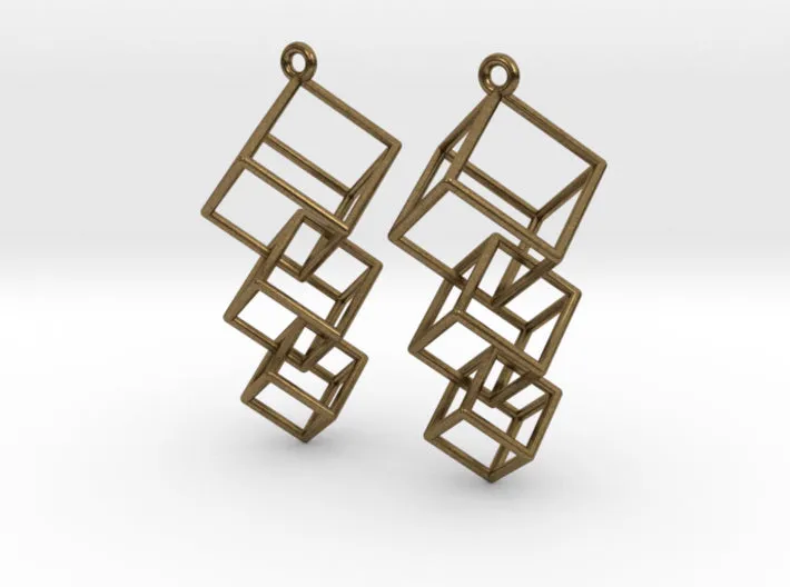 Dangling Cubes Earrings (Metal)