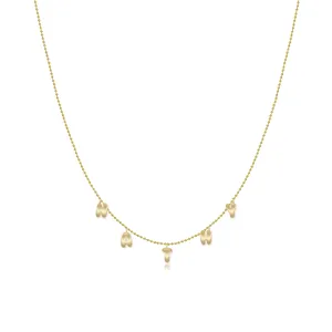 Dangling Gold Name Ball Necklace