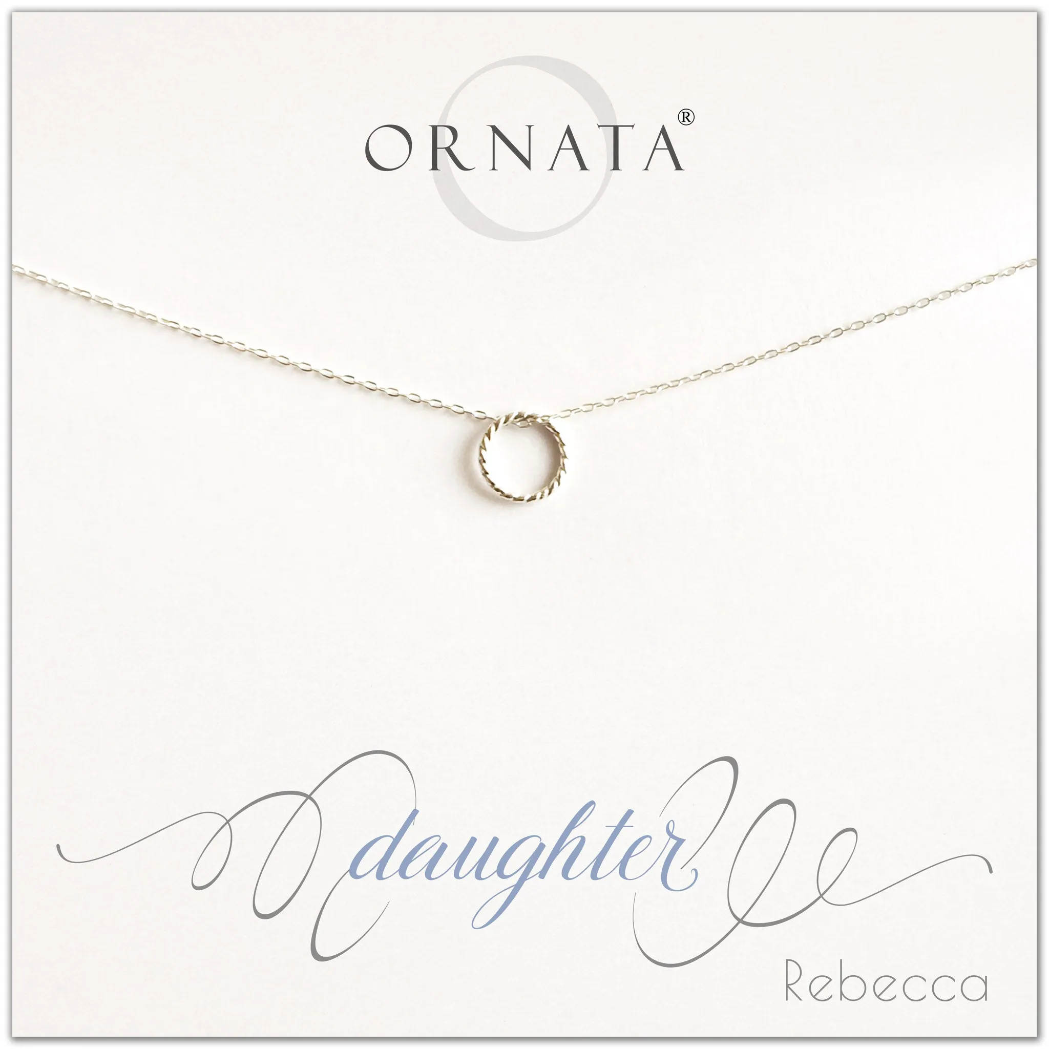 “Daughter” Generations Sterling Silver Necklace on Personalized Jewelry Card