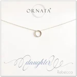 “Daughter” Generations Sterling Silver Necklace on Personalized Jewelry Card