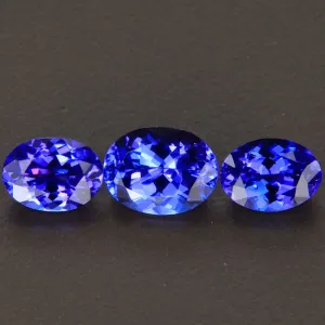 DEAL OF THE DAY!!! Blue Violet Trio of Tanzanite Gemstones