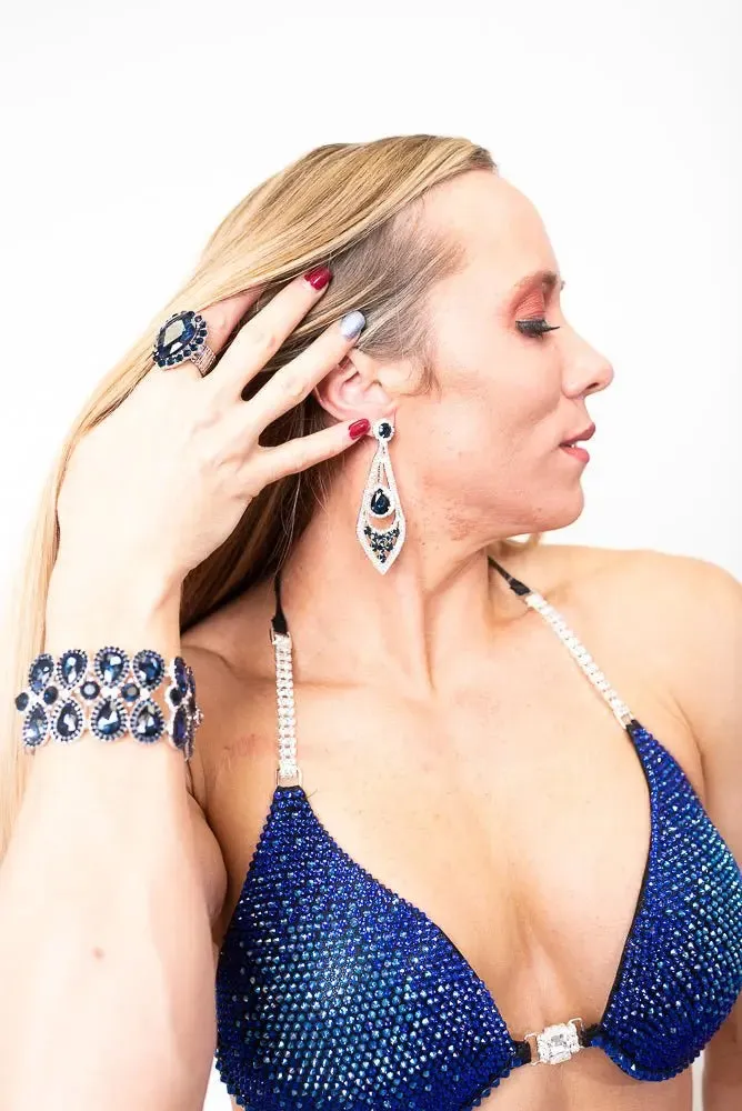 Deep Sapphire Gemstone Competition Jewelry Set