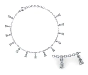 Delicate Drops Sterling Silver Anklet