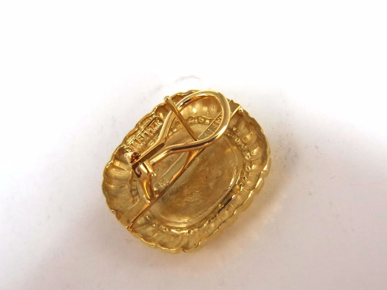 Designer Raafty Angel & Harp Gold Clip earrings 14kt Omega