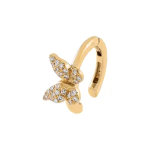 Diamond Butterfly Ear Cuff 14K