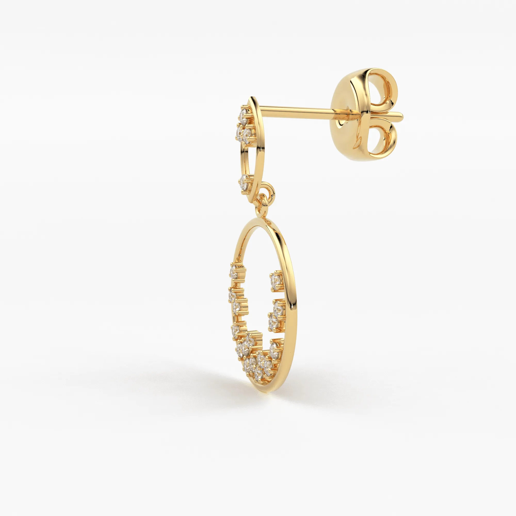Diamond Circle Earrings/ Diamond Earrings in 14k Solid Gold / Designer Diamond Earrings/ Stud Earrings/ Statement Diamond Studs / Gift