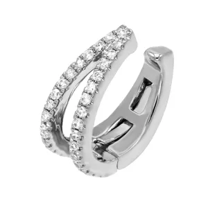 Diamond Double Row Hinge Ear Cuff 14K