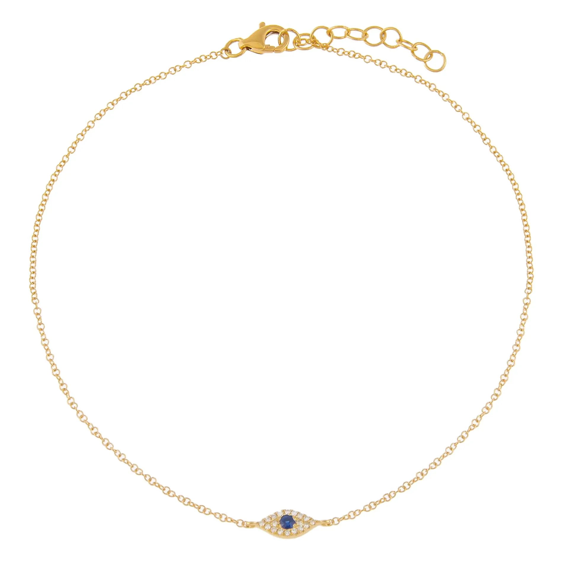 Diamond Evil Eye Anklet 14K