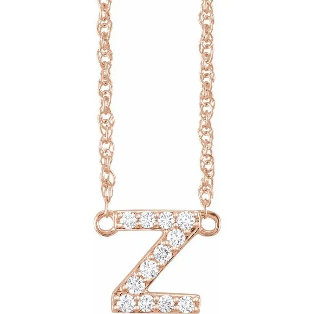 Diamond Lowercase Initial Necklace