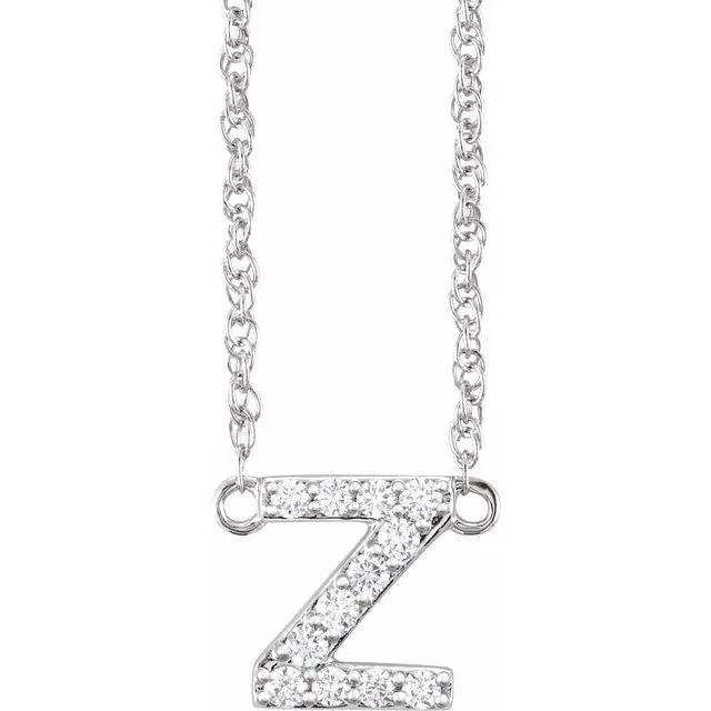 Diamond Lowercase Initial Necklace