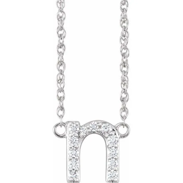 Diamond Lowercase Initial Necklace