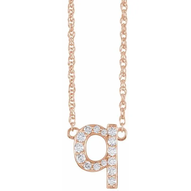 Diamond Lowercase Initial Necklace