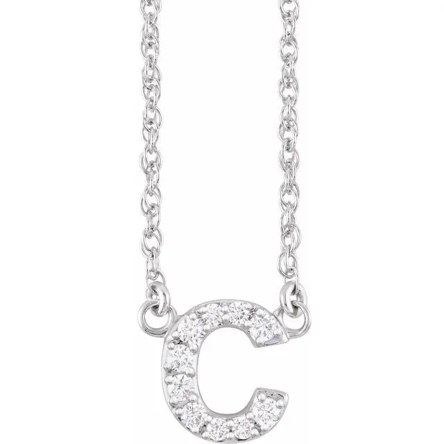 Diamond Lowercase Initial Necklace